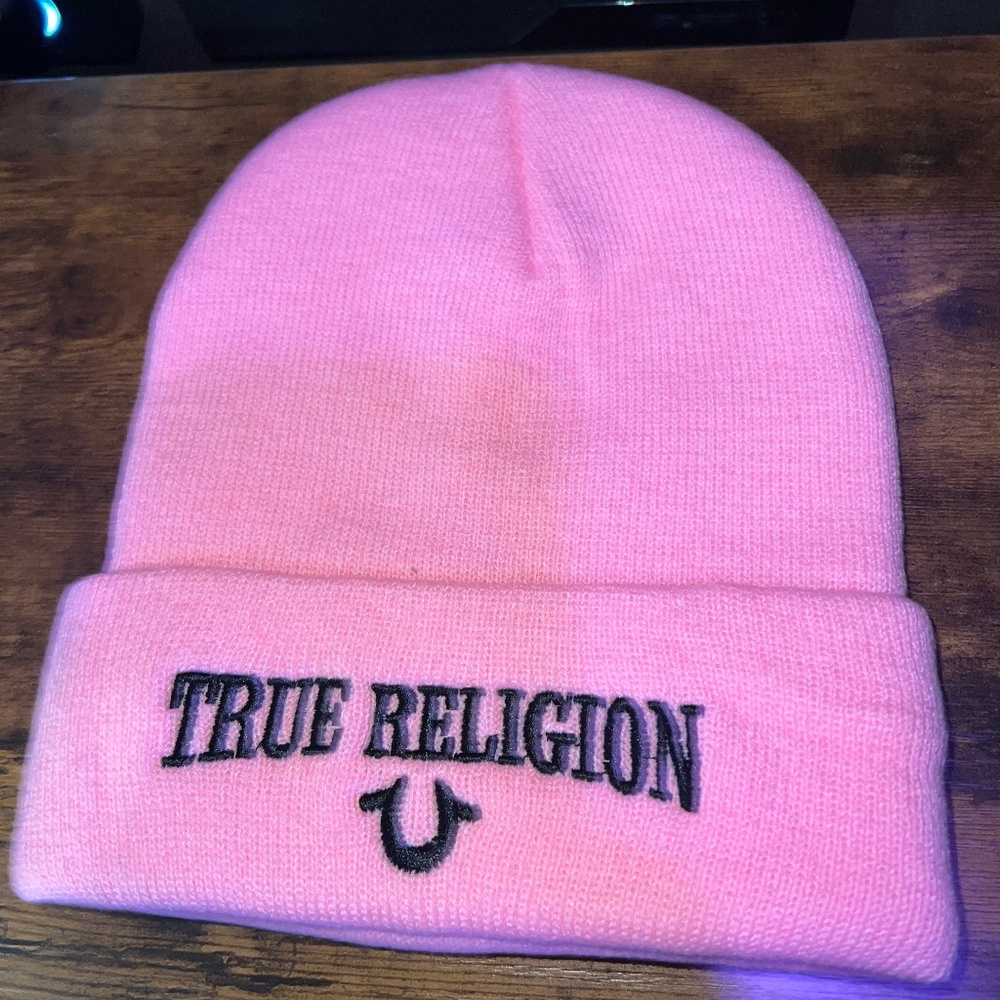 Pink True Religion beanie brand new